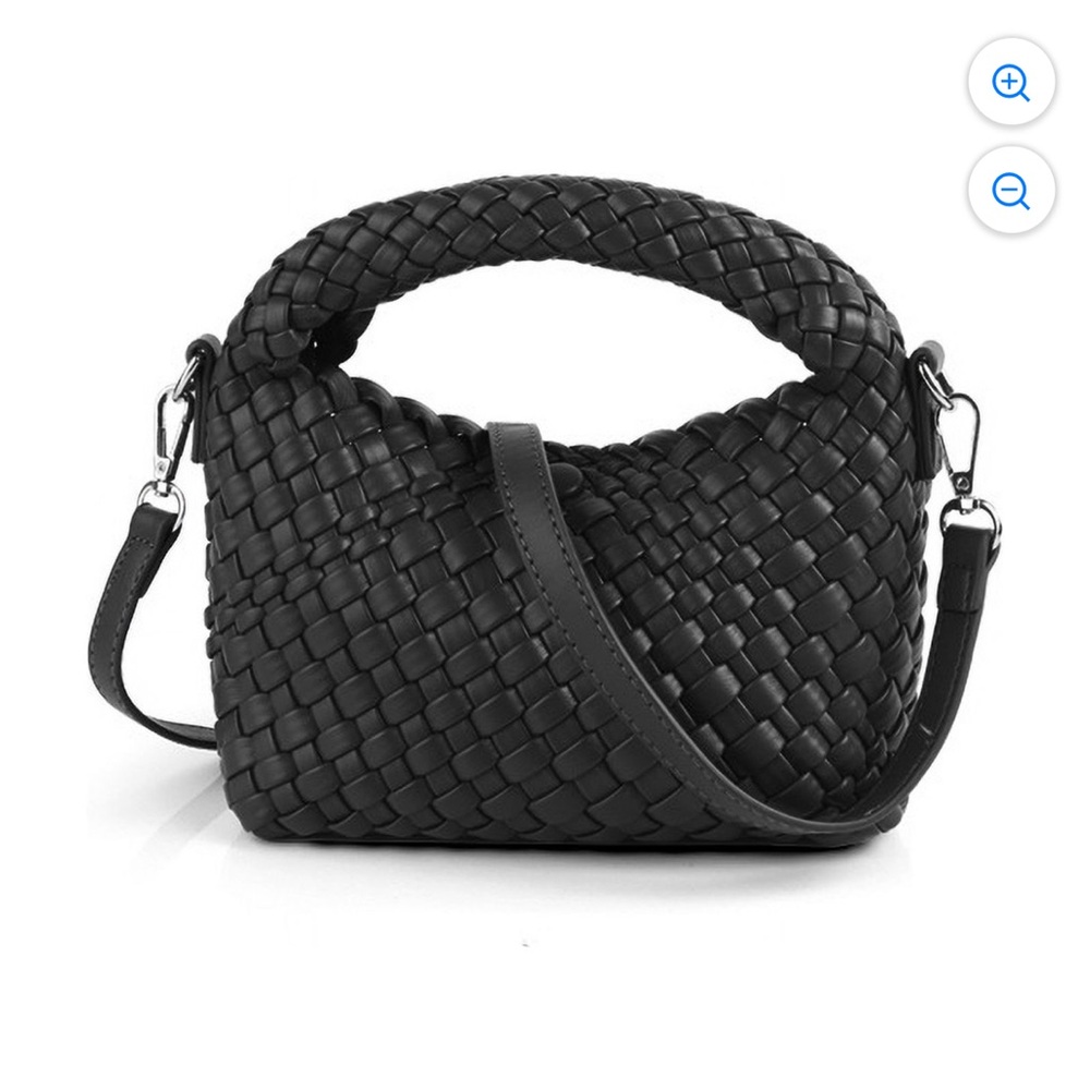 Chic Black Woven Crossbody Bag